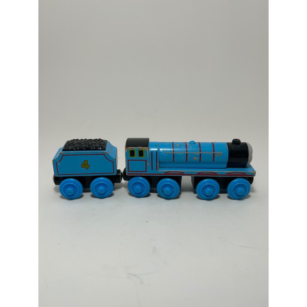 Thomas & Friends Wooden Railway Gordon the Big Blue Engine &‎ No 4 Tender Train